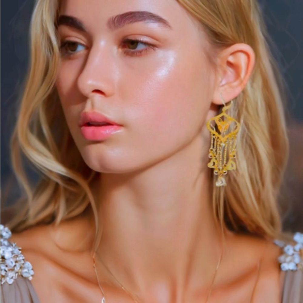 Elegant Butterfly Gold plated Drop Earrings